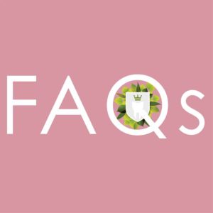 Title "Frequently Asked Questions" on pink background