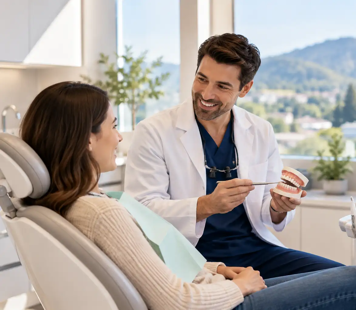 Dentist consulting with patient about personalized dental care